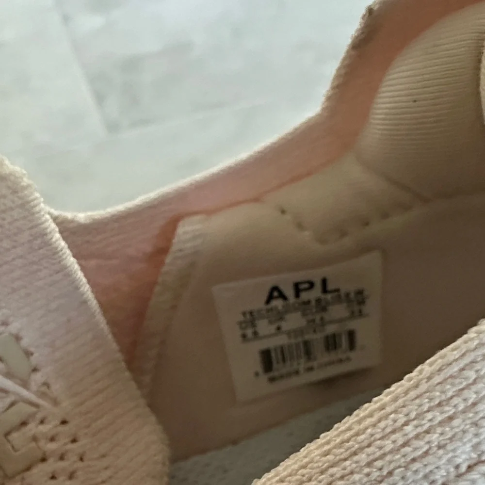 APL Women's Slip-On Knit Sneakers in Pale Pink and Champagne Strap - Picture 2 of 5